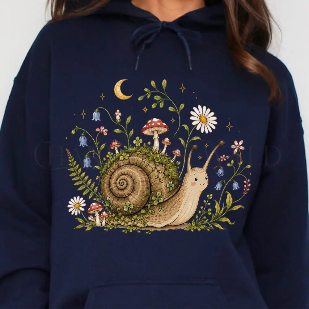 Blooming At My Own Pace Hooded Sweatshirt - Navy / S - Hoodie