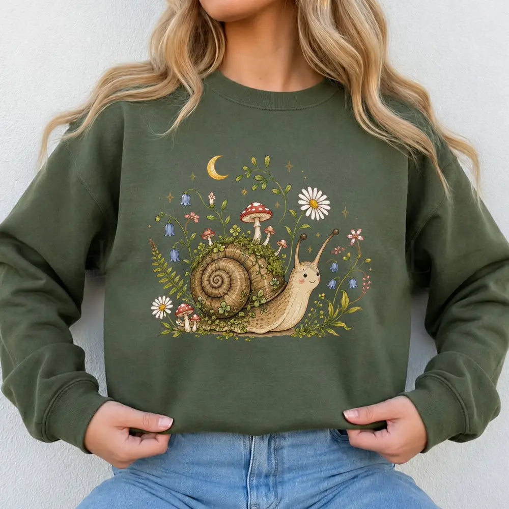 Blooming at My Own Pace Snail Sweatshirt - Sweatshirt