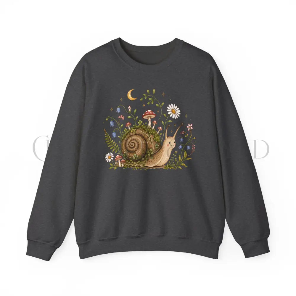 Blooming at My Own Pace Snail Sweatshirt - Dark Heather / S - Sweatshirt