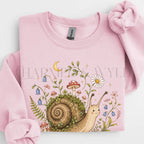 Blooming at My Own Pace Snail Sweatshirt - Light Pink / S - Sweatshirt