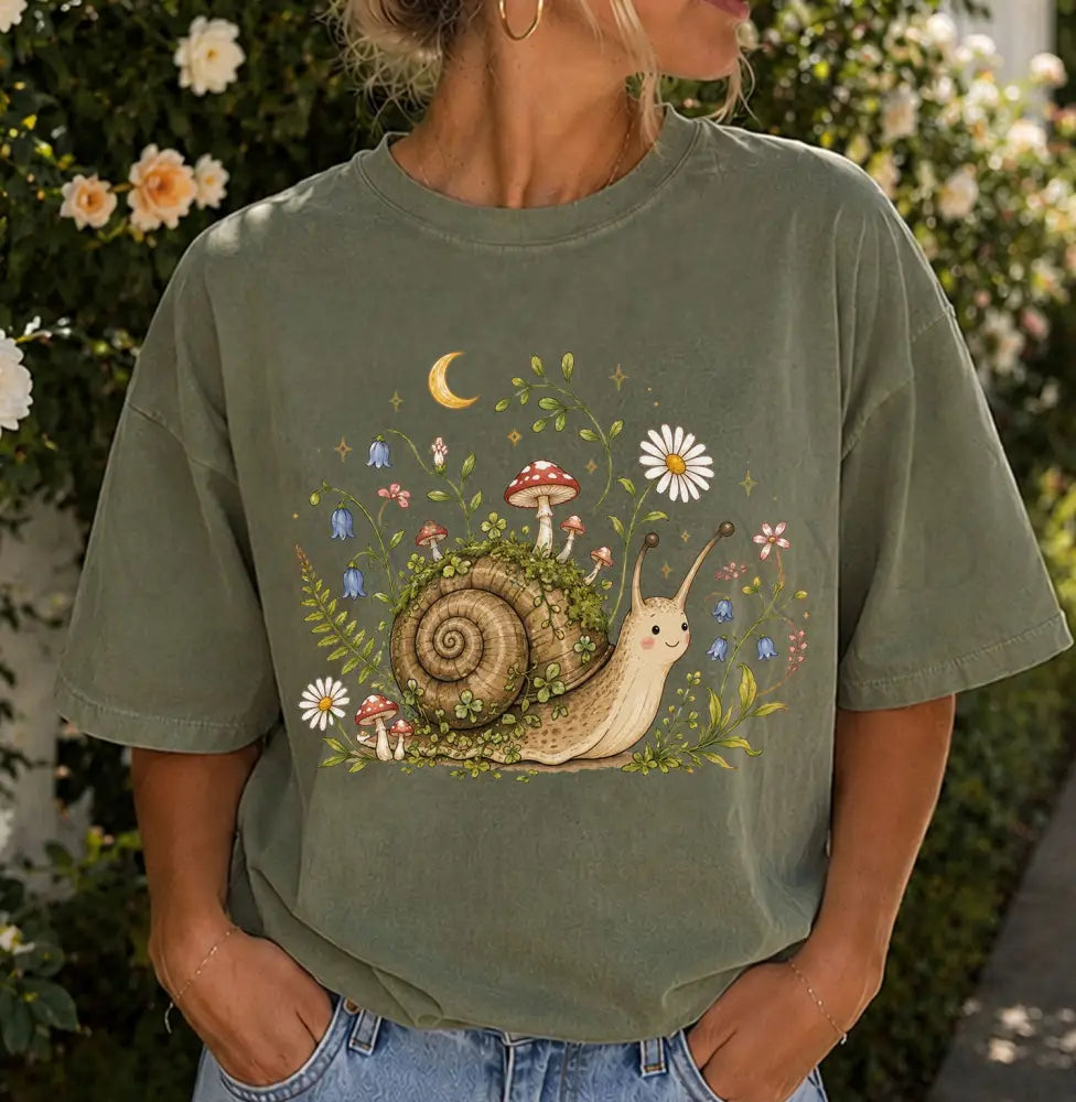 Blooming at My Own Pace Snail T-Shirt - T-Shirt