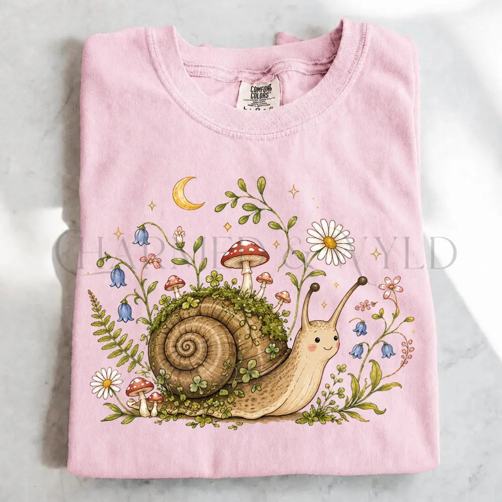 Blooming at My Own Pace Snail T-Shirt - Blossom / S - T-Shirt