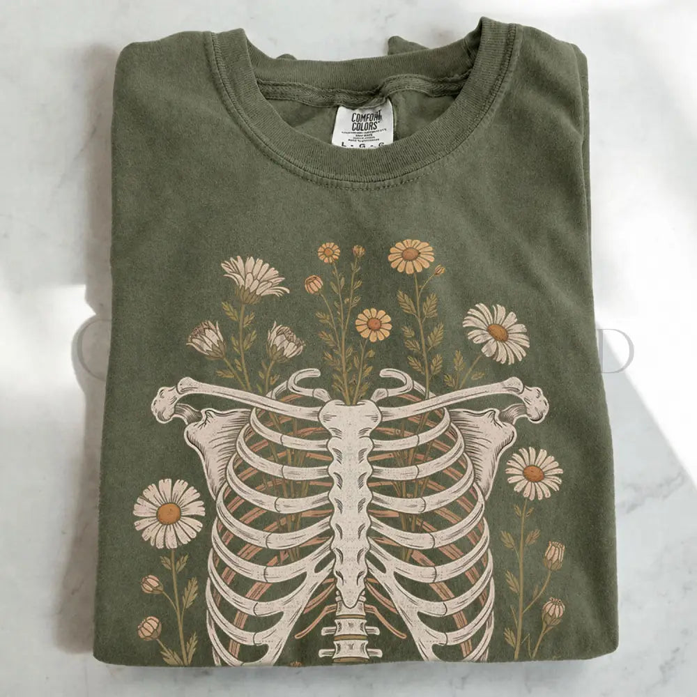 Blooming Bones Skeleton T-Shirt - T-Shirt