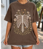 Blooming Bones Skeleton T-Shirt - Espresso / S - T-Shirt