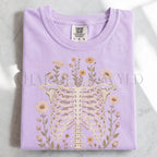 Blooming Bones Skeleton T-Shirt - Orchid / S - T-Shirt