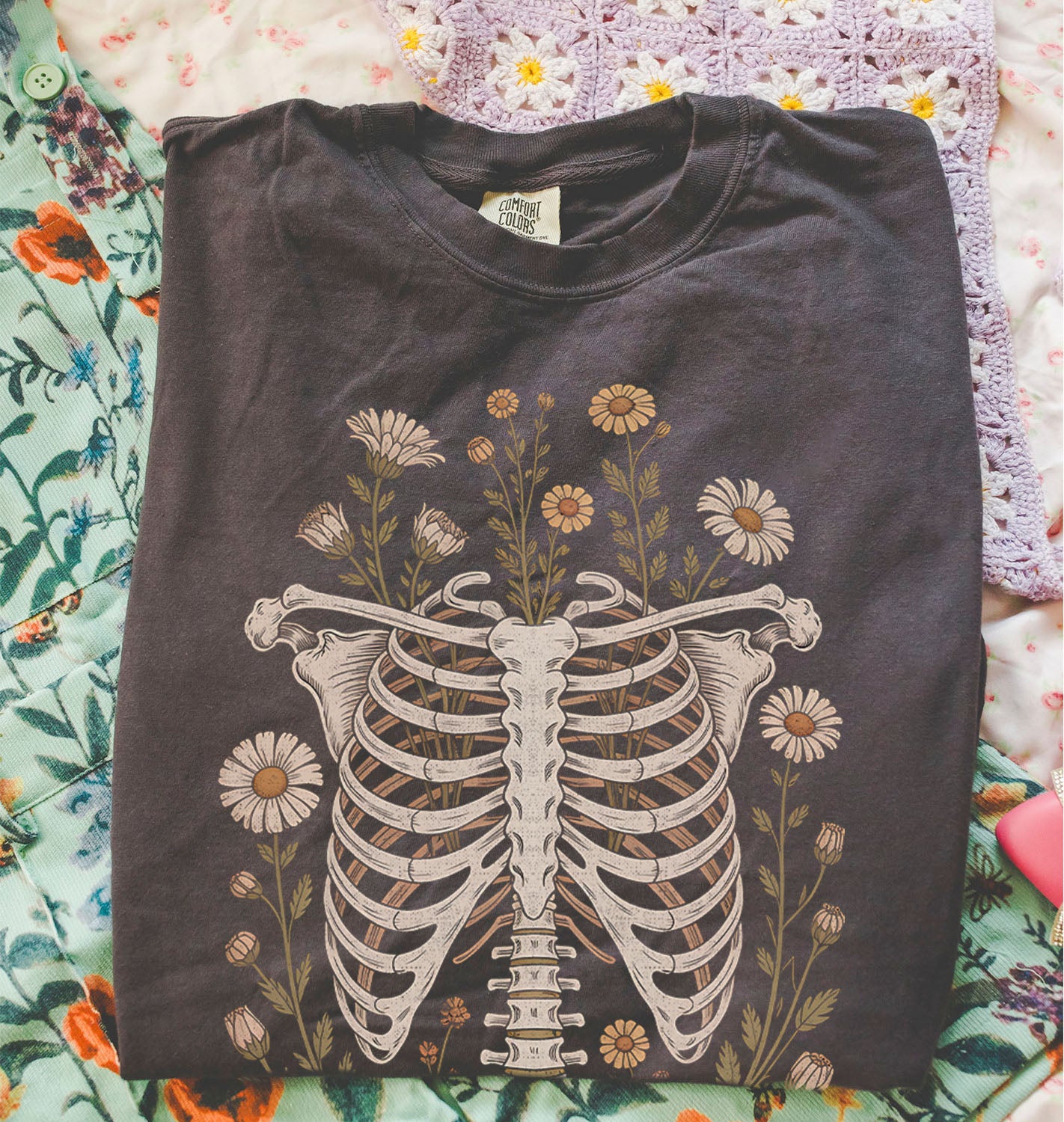 Blooming Bones Skeleton T-Shirt