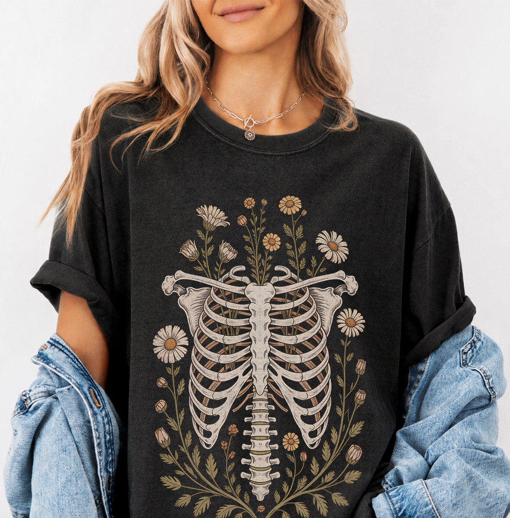 Blooming Bones Skeleton T-Shirt
