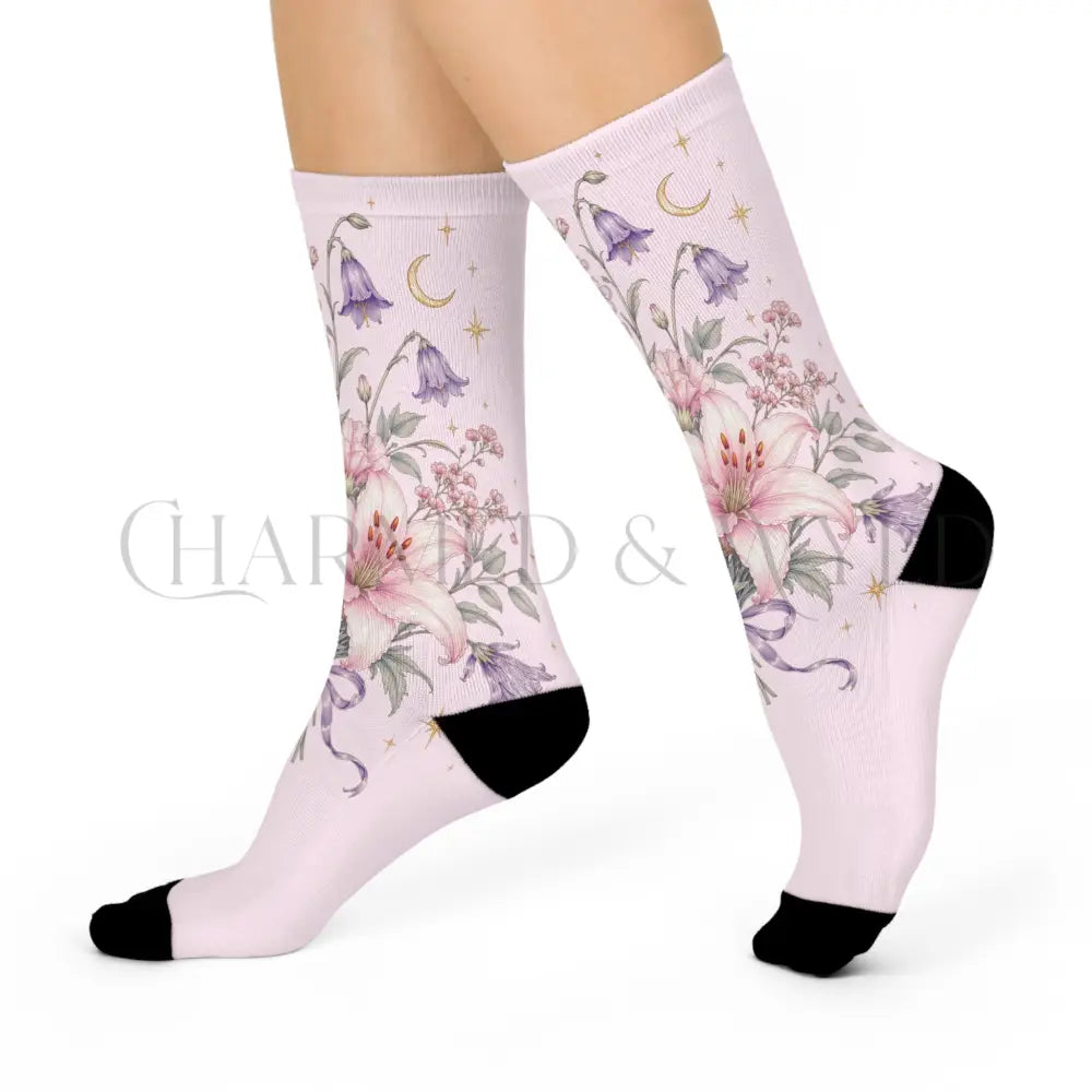Blossom Bouquet Coquette Floral Socks - One size / 3/4 Crew - All Over Prints
