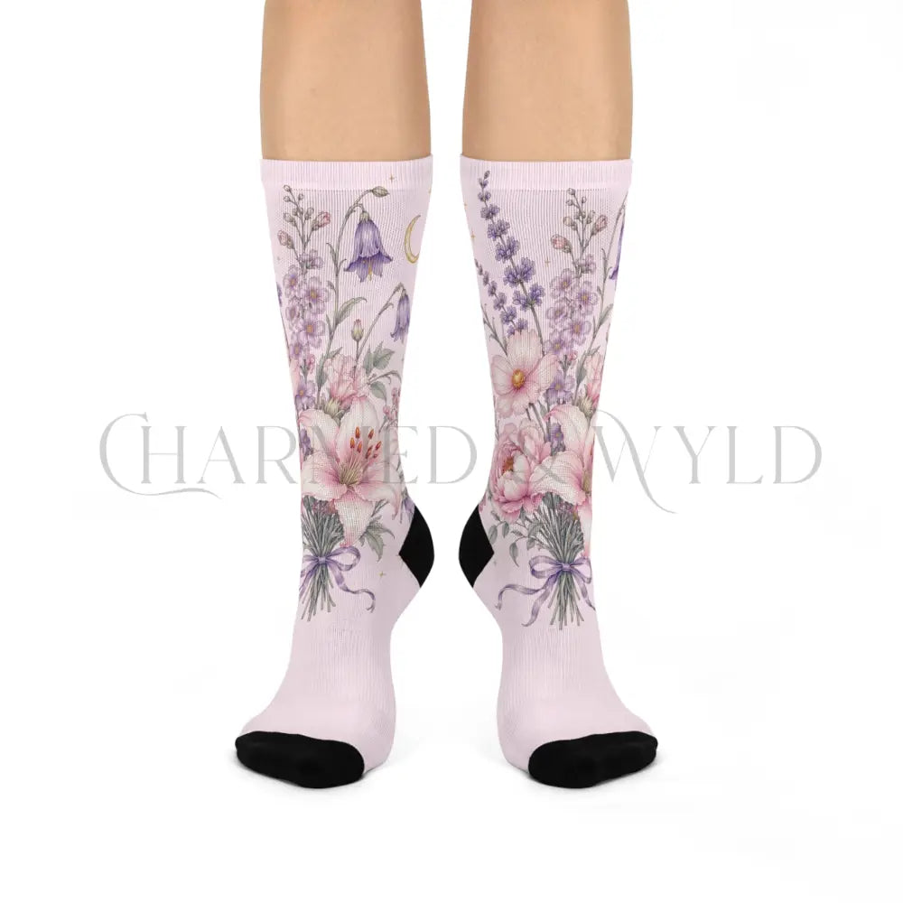 Blossom Bouquet Coquette Floral Socks - One size / 3/4 Crew - All Over Prints