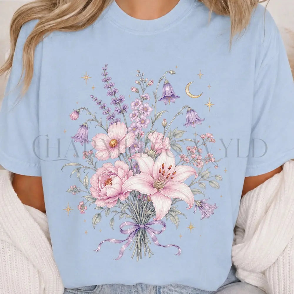 Blossom Bouquet T-Shirt - Chambray / S - T-Shirt