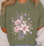Blossom Bouquet T-Shirt - Moss / S - T-Shirt
