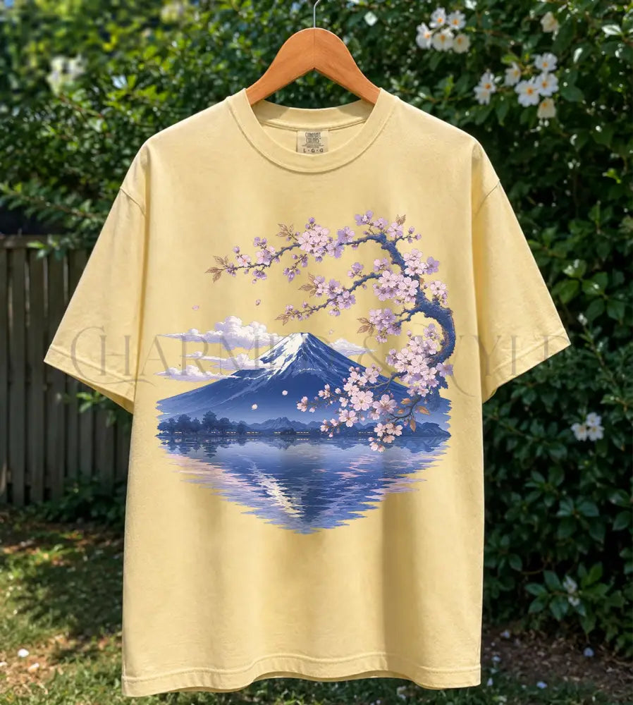 Blossoms of Fuji T-Shirt - Butter / S - T-Shirt