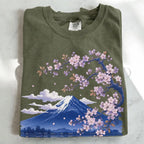 Blossoms of Fuji T-Shirt - Moss / S - T-Shirt