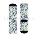 Blue Bird Floral Adults Unisex Socks