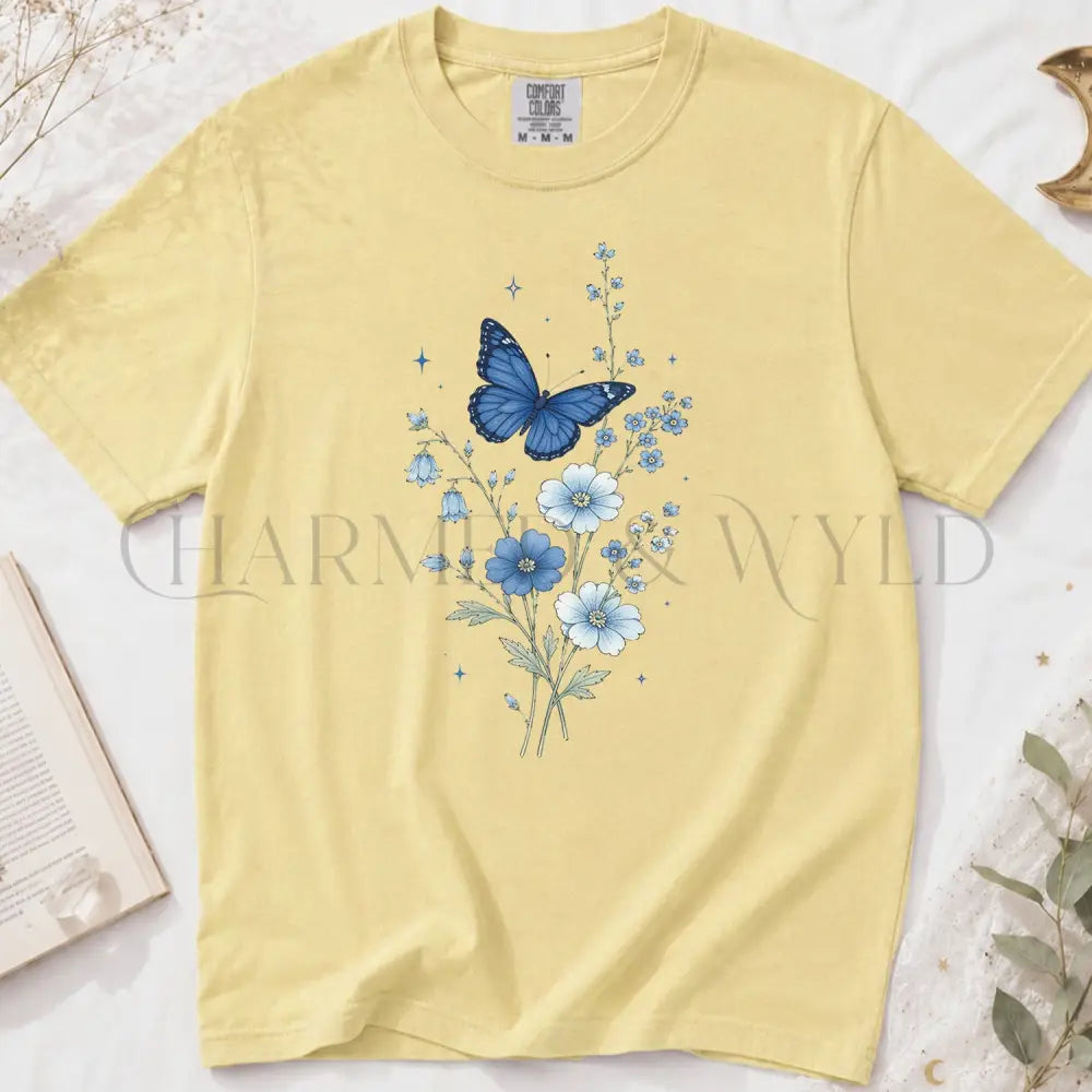 Bluebell Butterfly T-Shirt - Butter / S - T-Shirt