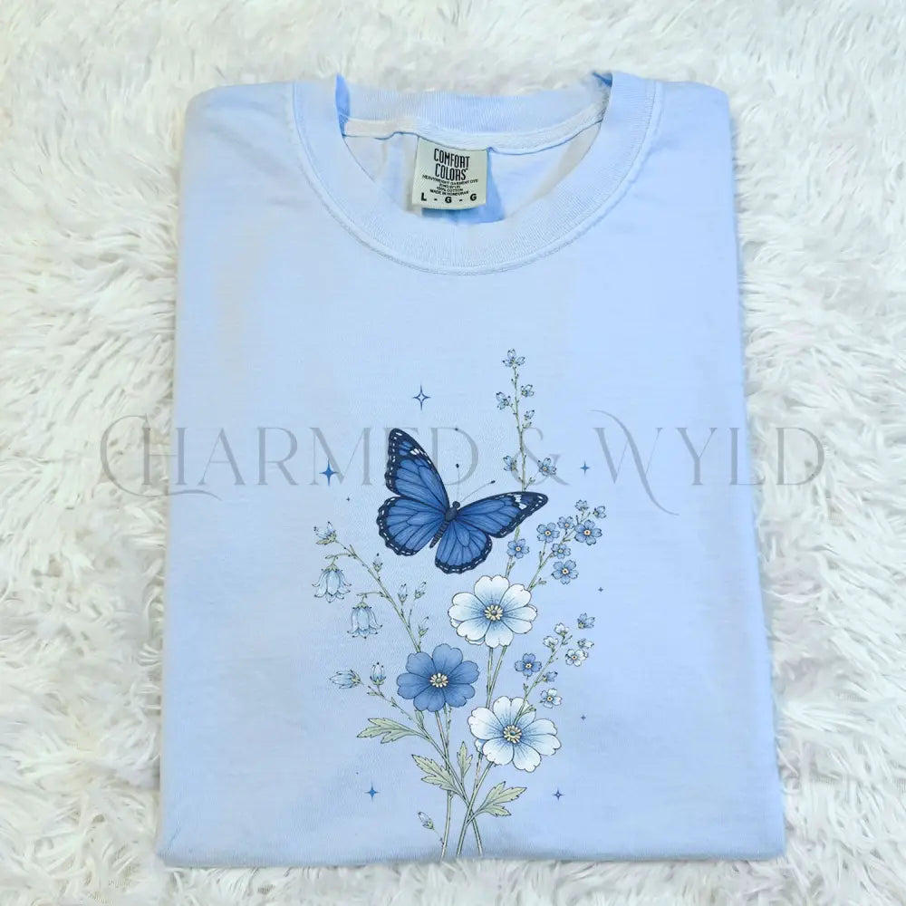 Bluebell Butterfly T-Shirt - Chambray / S - T-Shirt