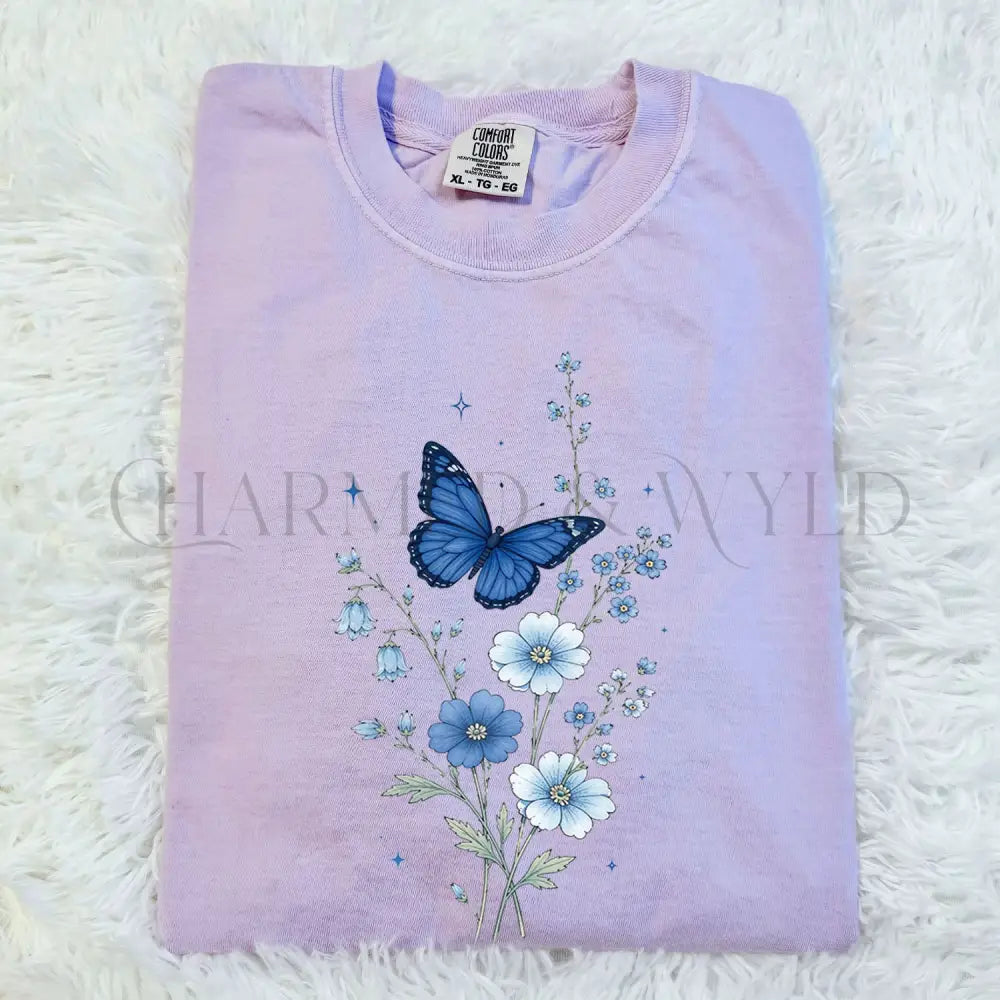 Bluebell Butterfly T-Shirt - Orchid / S - T-Shirt