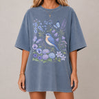 Bluebirds Floral Garden T-Shirt