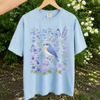 Bluebirds Floral Garden T-Shirt