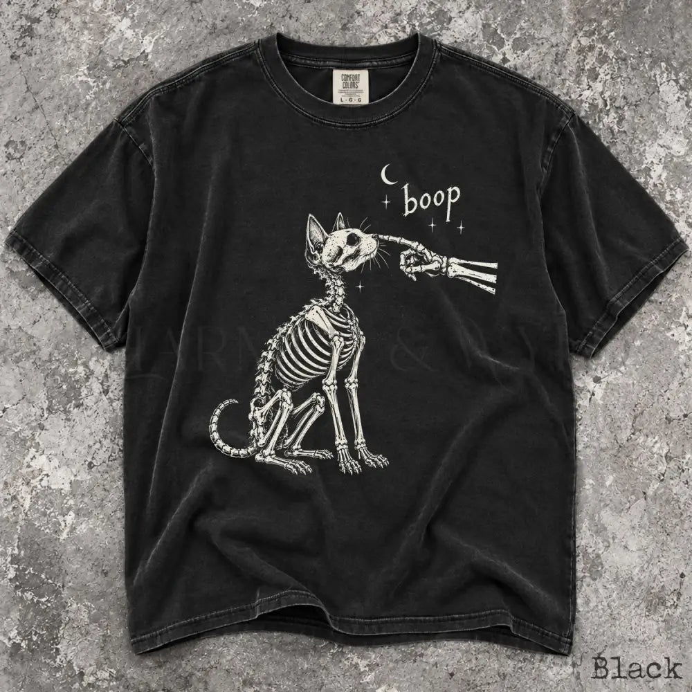 Boop Cat Skeleton Comfort Colors T-Shirt - T-Shirt