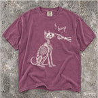 Boop Cat Skeleton Comfort Colors T-Shirt - Berry / S - T-Shirt