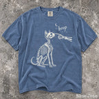 Boop Cat Skeleton Comfort Colors T-Shirt - Blue Jean / S - T-Shirt