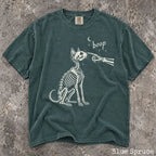 Boop Cat Skeleton Comfort Colors T-Shirt - Blue Spruce / S - T-Shirt