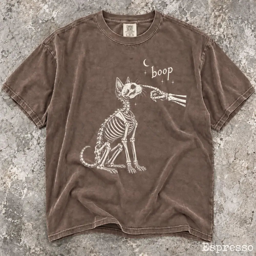 Boop Cat Skeleton Comfort Colors T-Shirt - Espresso / S - T-Shirt
