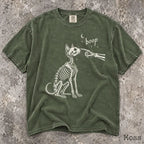 Boop Cat Skeleton Comfort Colors T-Shirt - Moss / S - T-Shirt