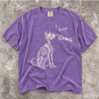 Boop Cat Skeleton Comfort Colors T-Shirt - Violet / S - T-Shirt