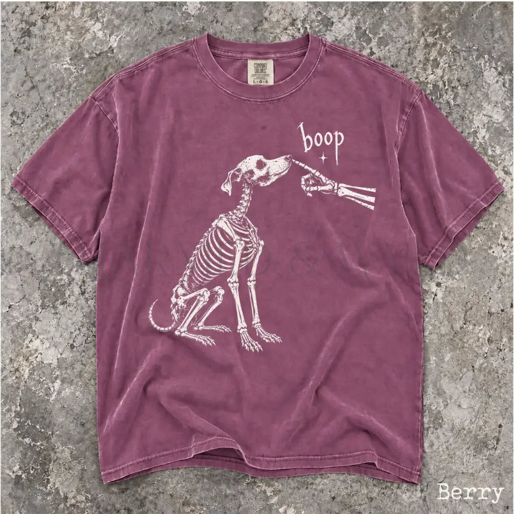 Boop Dog Skeleton Comfort Colors T-Shirt - Berry / S - T-Shirt