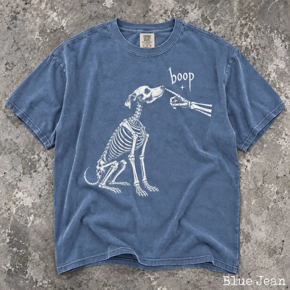 Boop Dog Skeleton Comfort Colors T-Shirt - Blue Jean / S - T-Shirt