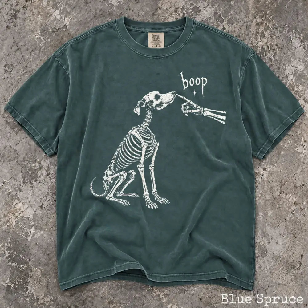Boop Dog Skeleton Comfort Colors T-Shirt - Blue Spruce / S - T-Shirt