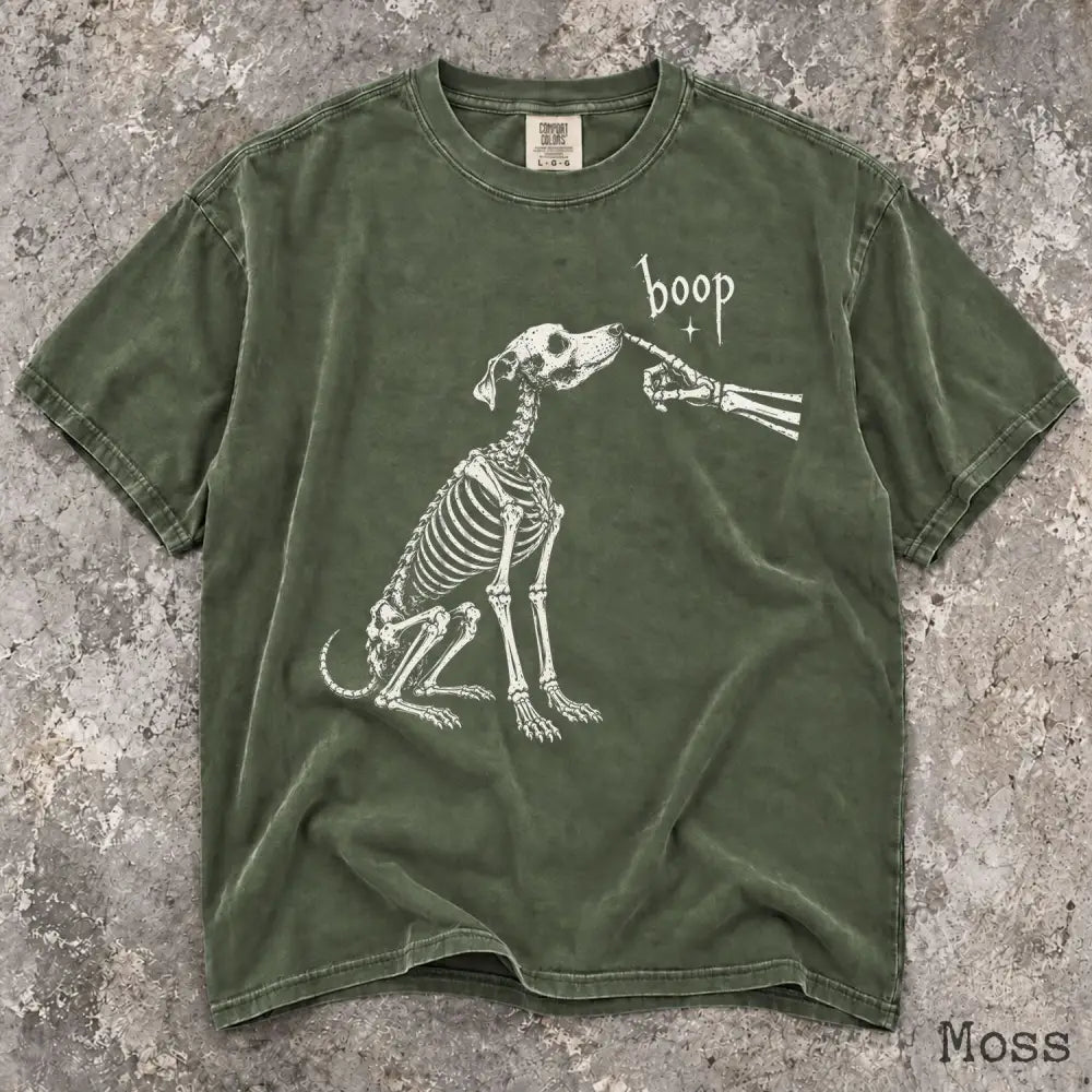Boop Dog Skeleton Comfort Colors T-Shirt - Moss / S - T-Shirt