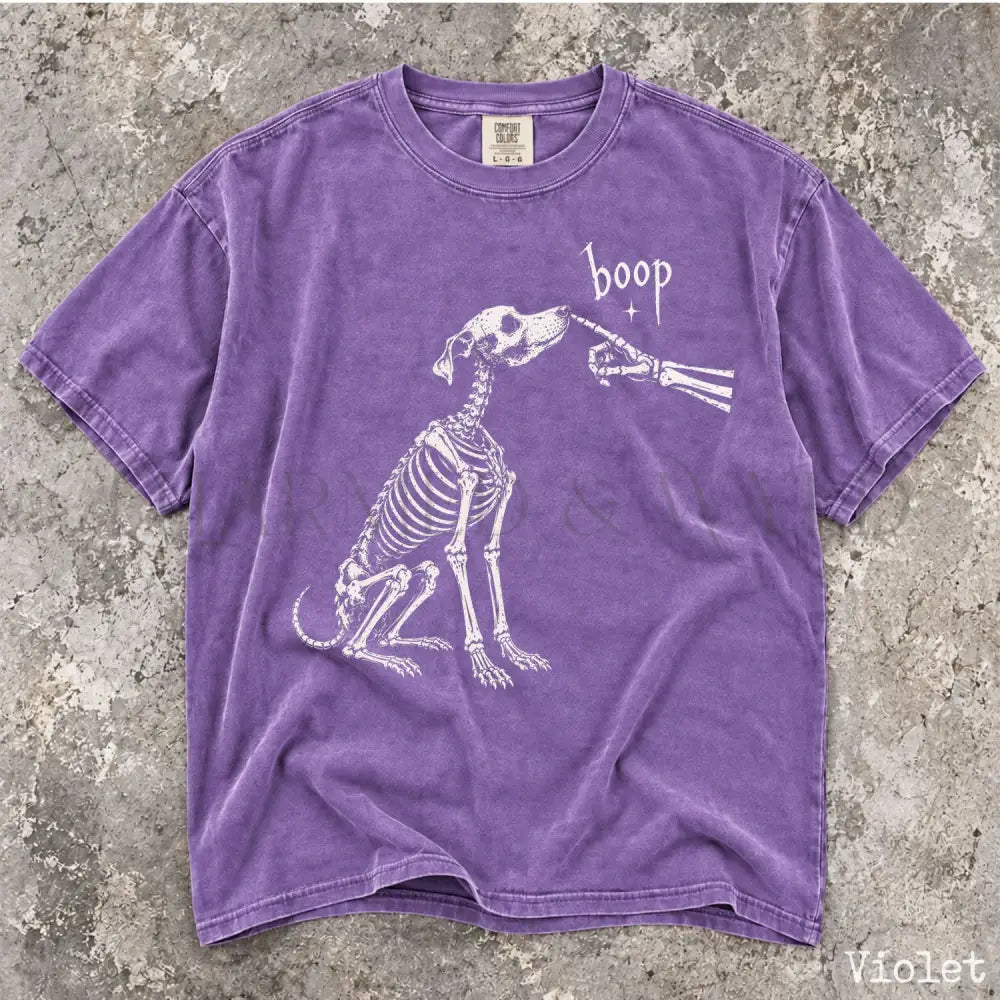 Boop Dog Skeleton Comfort Colors T-Shirt - Violet / S - T-Shirt