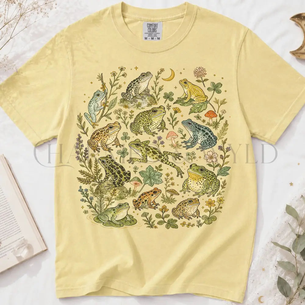 Botanical Frog T-Shirt - Butter / S - T-Shirt