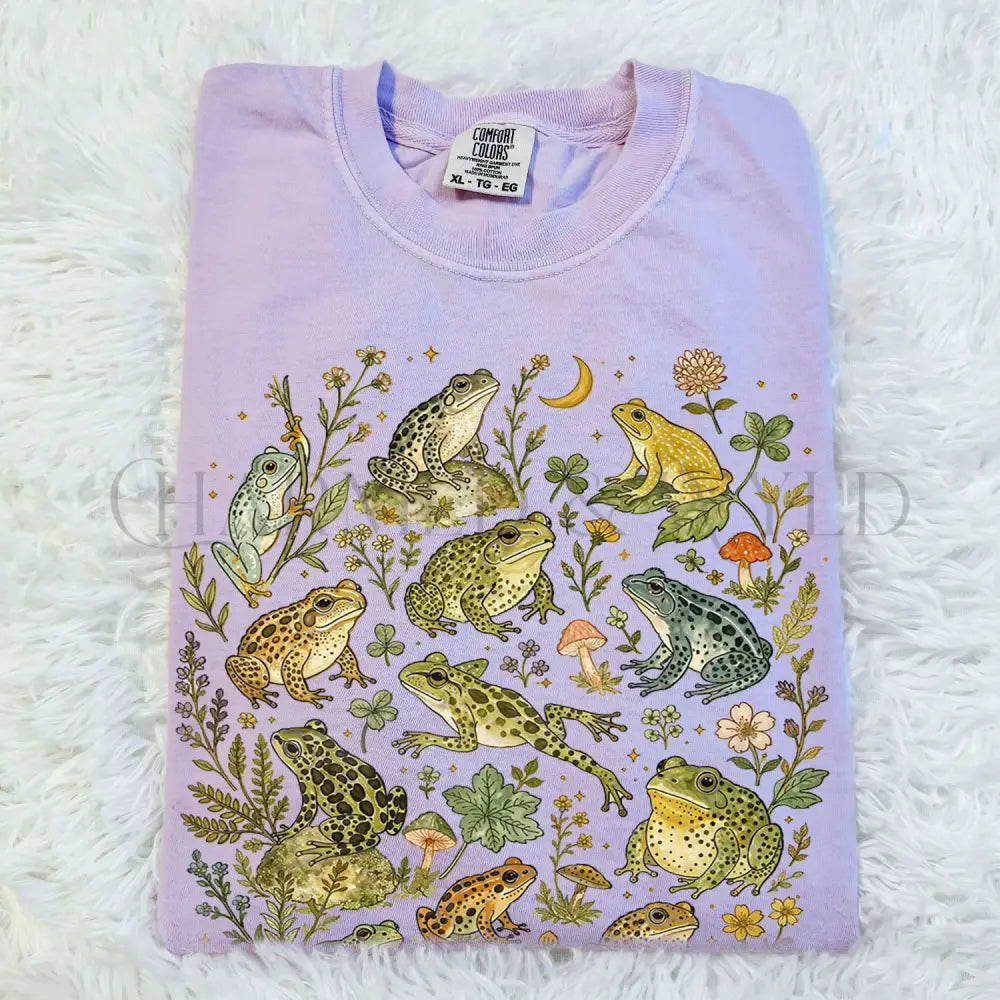 Botanical Frog T-Shirt - Orchid / S - T-Shirt