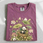 Botanical Panda T-Shirt - Berry / S - T-Shirt