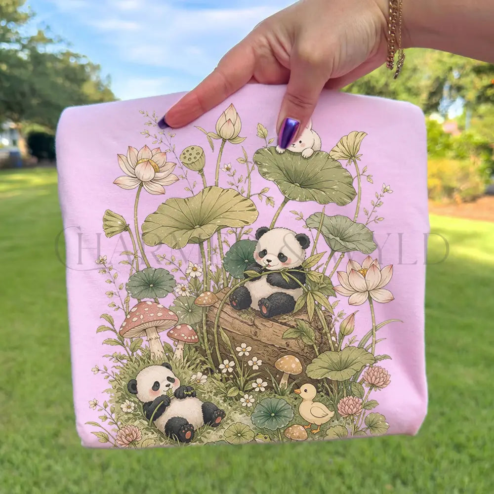 Botanical Panda T-Shirt - Blossom / S - T-Shirt