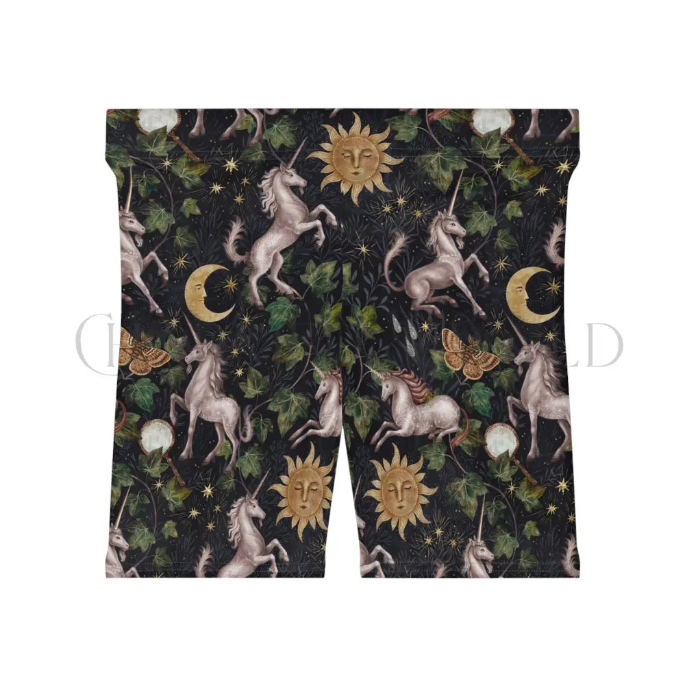Botanical Unicorn Biker Shorts - All Over Prints