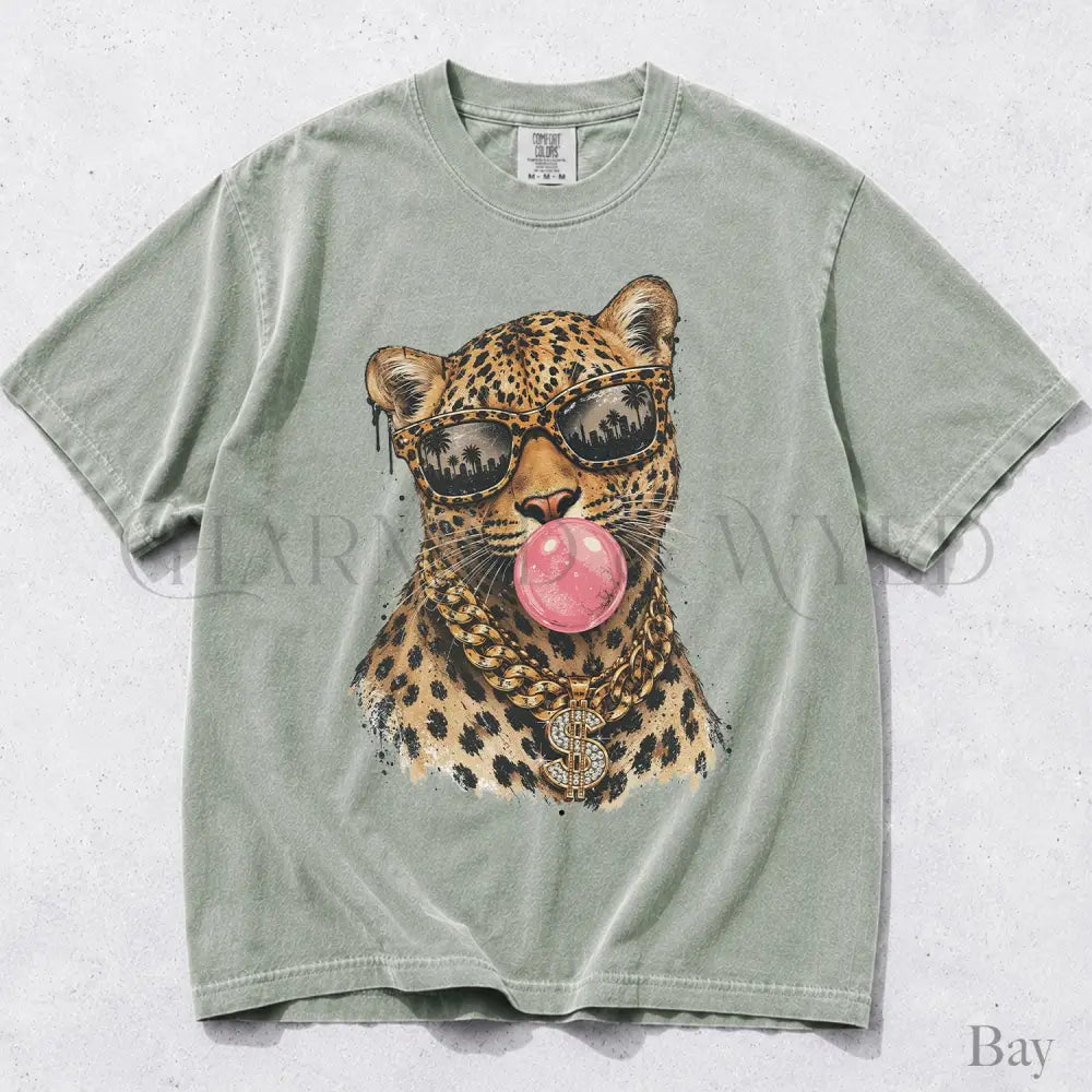 Bubblegum Leopard Comfort Colors T-Shirt - Bay / S - T-Shirt