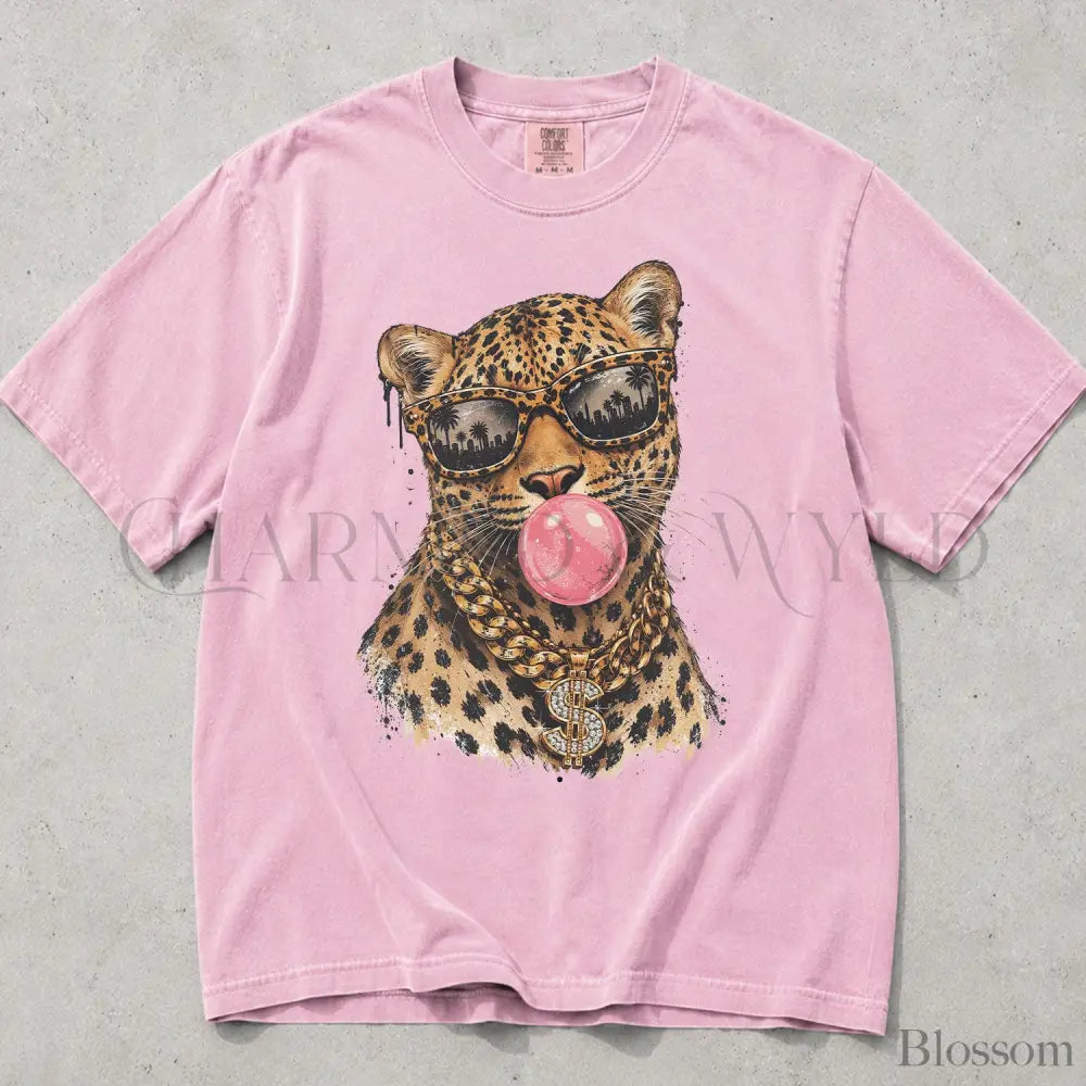 Bubblegum Leopard Comfort Colors T-Shirt - Blossom / S - T-Shirt
