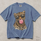 Bubblegum Leopard Comfort Colors T-Shirt - Blue Jean / S - T-Shirt