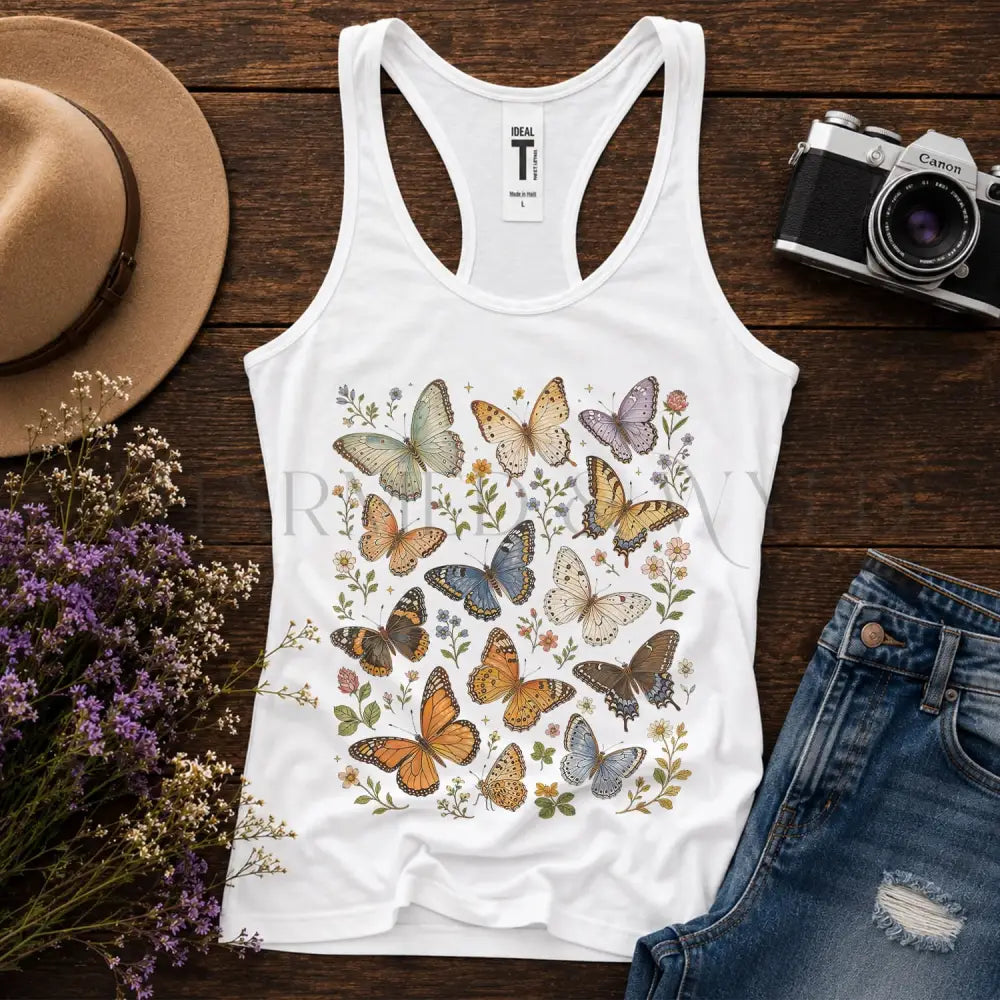 Butterfly Collection Racerback Tank Top - Charmed and Wyld