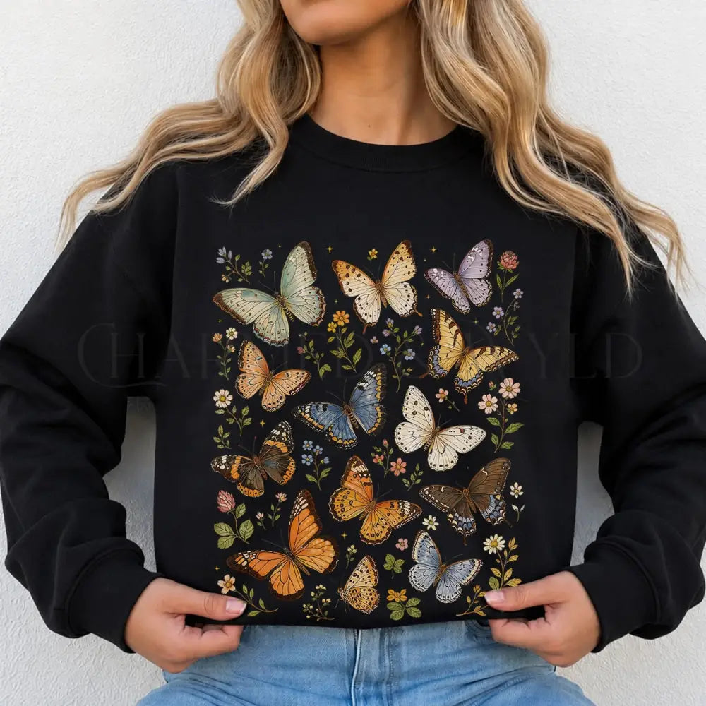 Butterfly Garden Graphic Sweatshirt - Charmed and Wyld