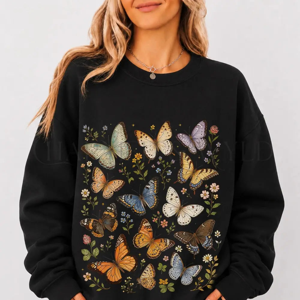 Butterfly Garden Graphic Sweatshirt - Charmed and Wyld