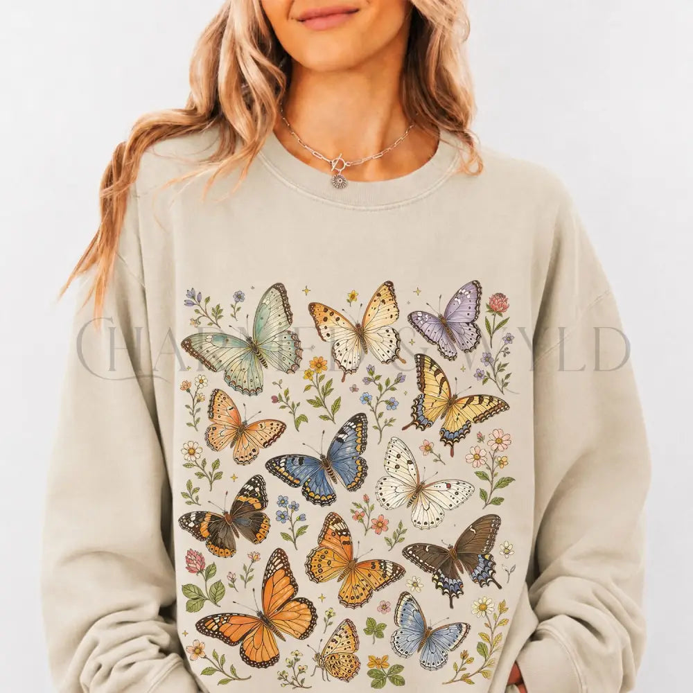 Butterfly Garden Graphic Sweatshirt - Charmed and Wyld