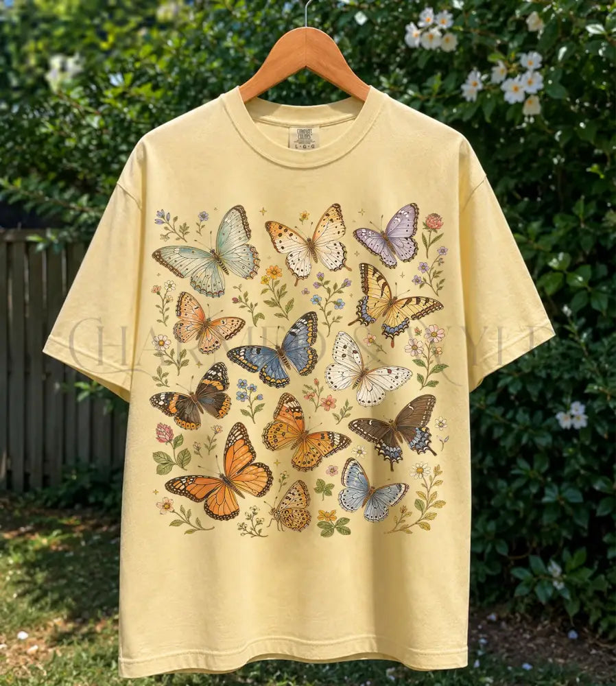 Butterfly T-Shirt - Butter / S - T-Shirt