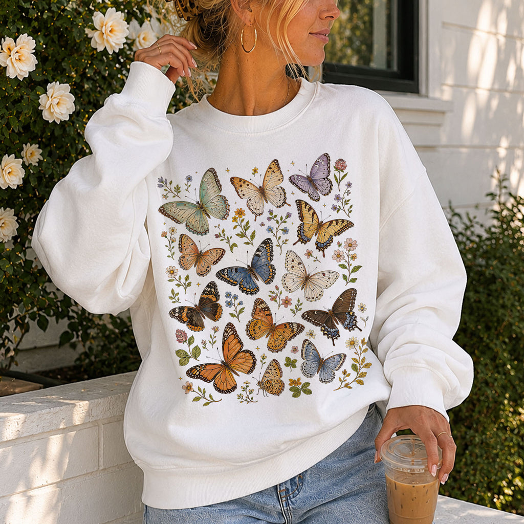 Butterfly Garden Graphic Sweatshirt
