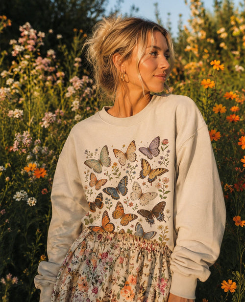 Butterfly Garden Graphic Sweatshirt - Charmed and Wyld